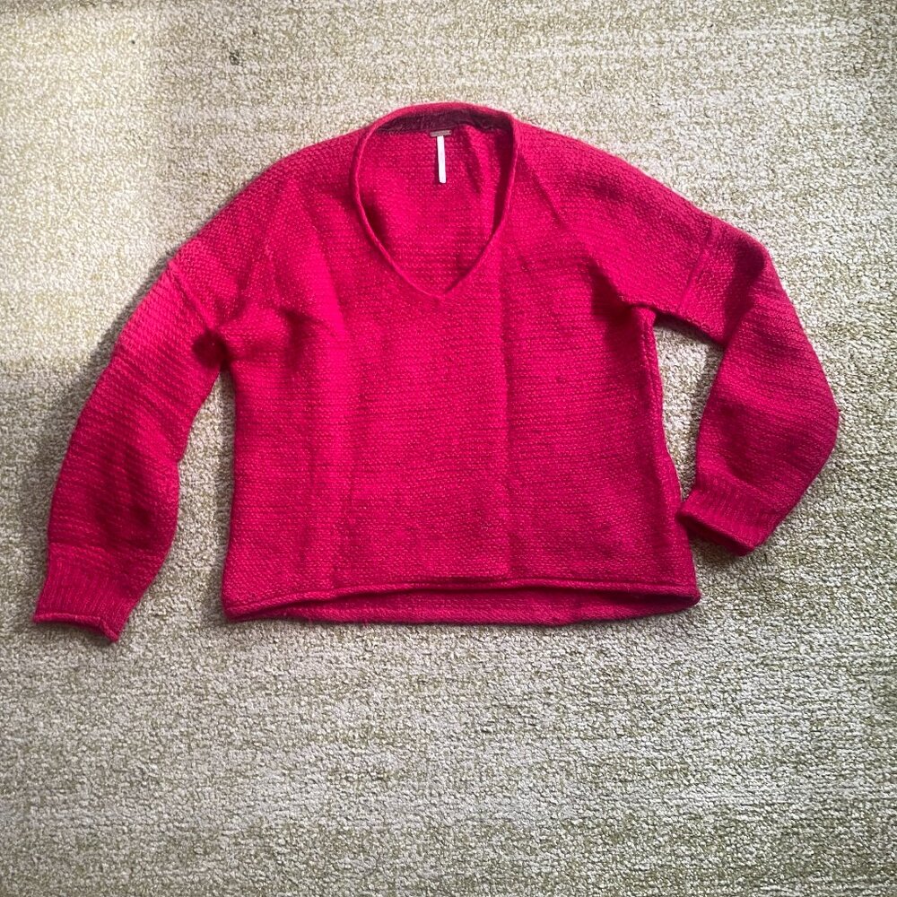 Free People pink alpaca sweater